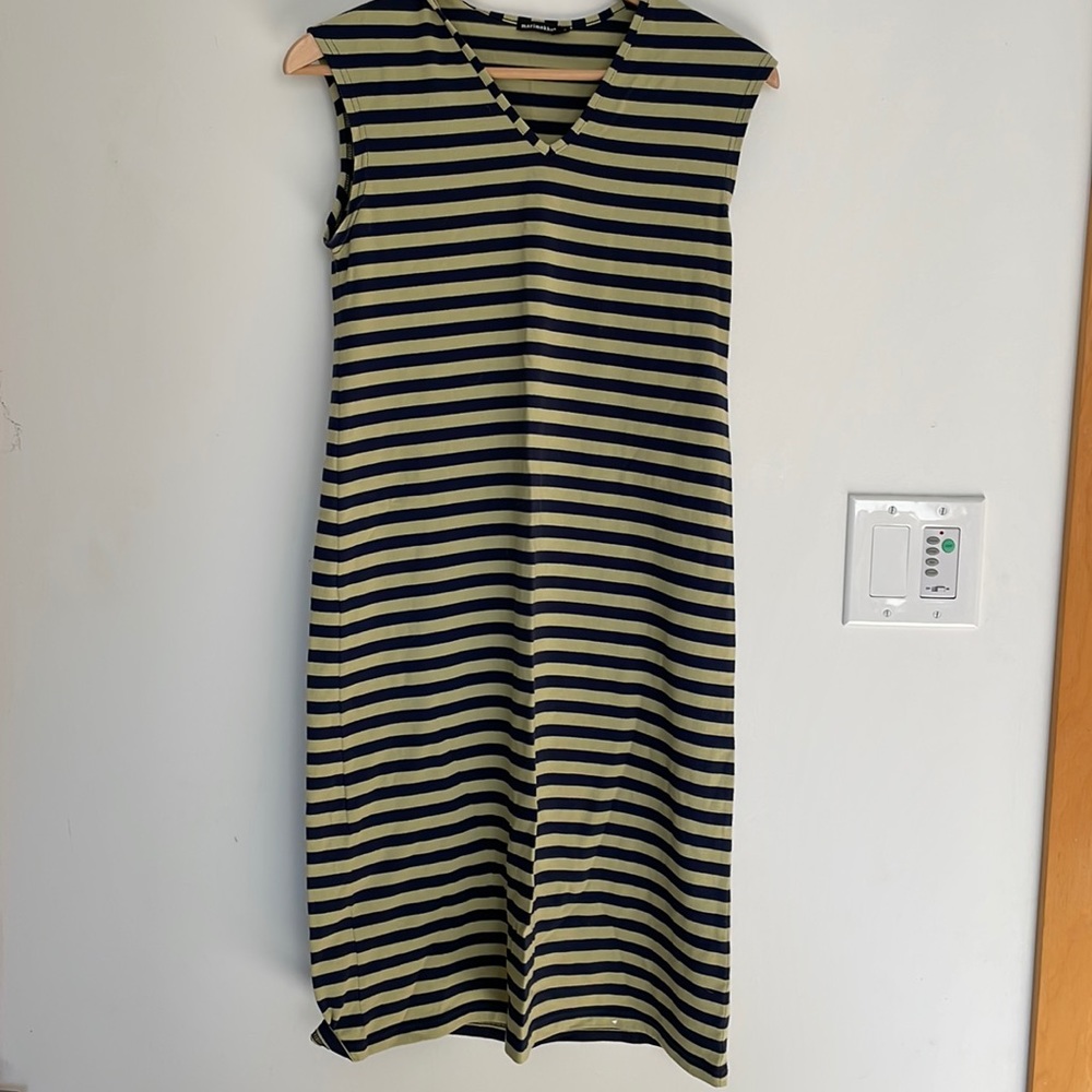 Marimekko Tasaraita dress sage/navy
